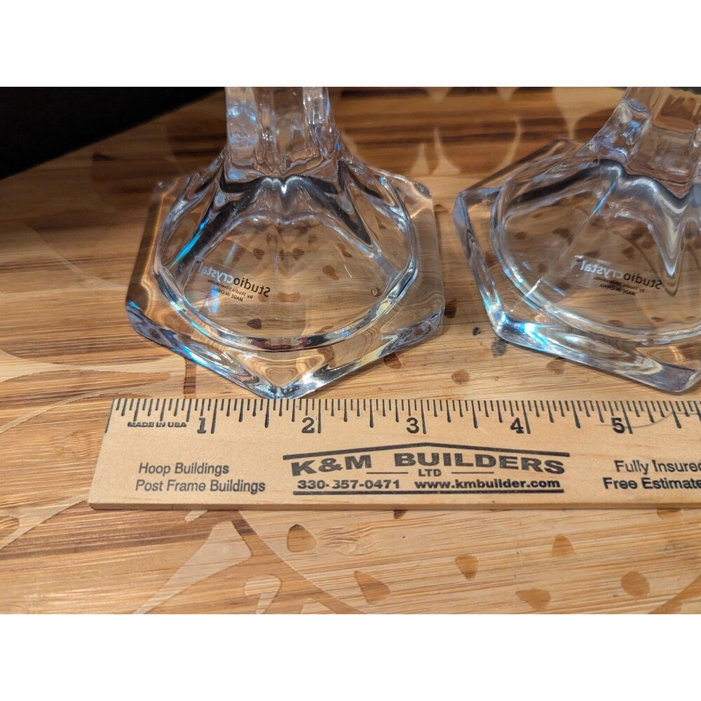 Studio Silversmiths Crystal Candlesticks ~ Candle Holders ~ 10" tall - Picture 12 of 14